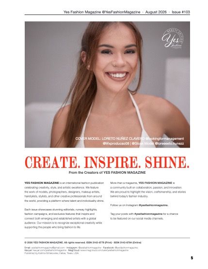 Йес Фэшн, журнал. Красота, август 2026, выпуск 103 (Yes Fashion Magazine, Issue #103, August 2026, Beauty Edition), page 5