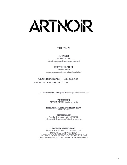 ARTNOIR Magazine Issue 01 July 2026, page 7
