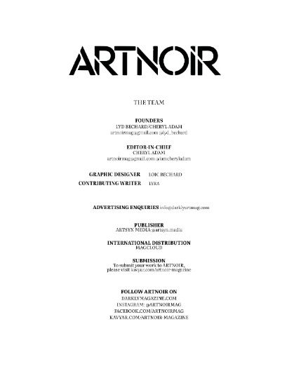 Артнуар, журнал. Октябрь 2026, выпуск 23 (ARTNOIR Issue 23 vol 1, October 2026), page 2