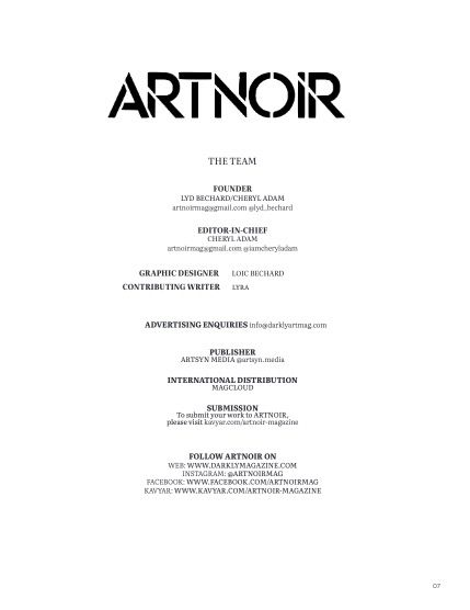 Артнуар, журнал. Июль 2026, выпуск 8 (ARTNOIR Issue #8 July 2026), page 7