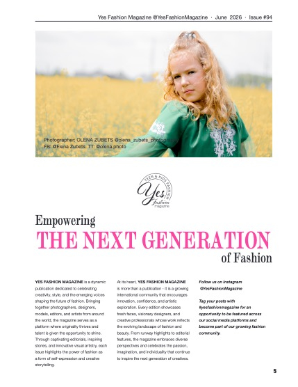 Yes Fashion Magazine, Issue #94, June 2026, Kids Teens Edition, page 5