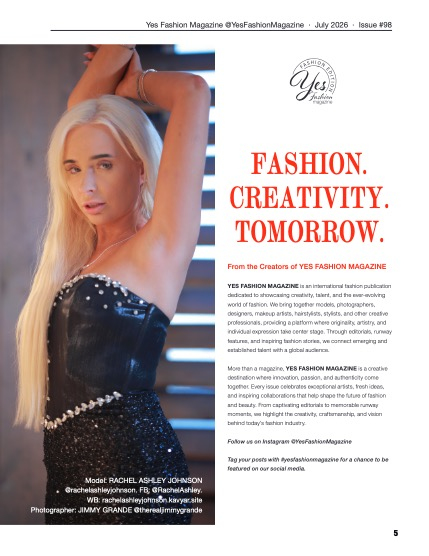 Yes Fashion Magazine, Issue #98, July 2026, Fashion Edition, page 5