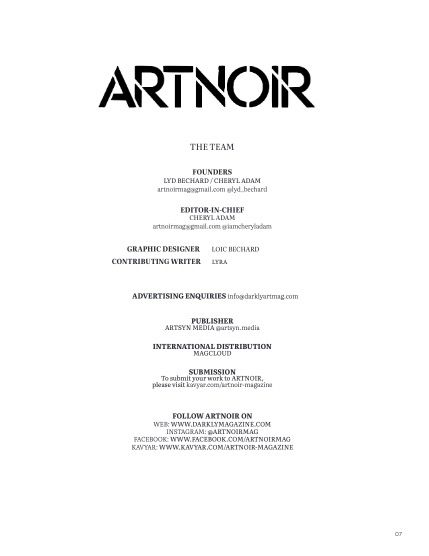 Артнуар, журнал. Июль 2026, выпуск 4 (Artnoir Issue #4 July 2026), page 7