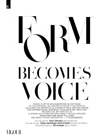 VIGOUR MAGAZINE The Black And White | December 2025 | Issue 01, page 8