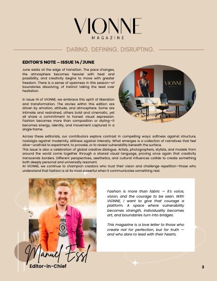 Вионн, журнал. Июнь, выпуск 14 (VIONNE Magazine - ISSUE #14 - JUNE), page 3