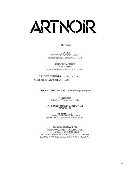 Artnoir Issue #13 August 2026, page 5