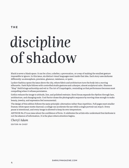 Артнуар, журнал. Сентябрь 2026, выпуск 17 (ARTNOIR Issue #17, September 2026), page 4