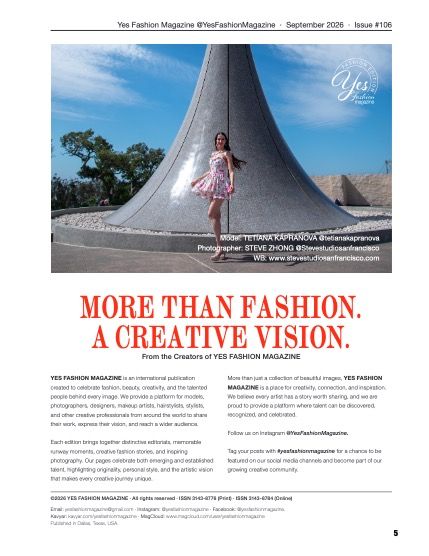 Йес Фэшн, журнал. Мода, сентябрь 2026, выпуск 106 (Yes Fashion Magazine, Issue #106, September 2026, Fashion Edition), page 5