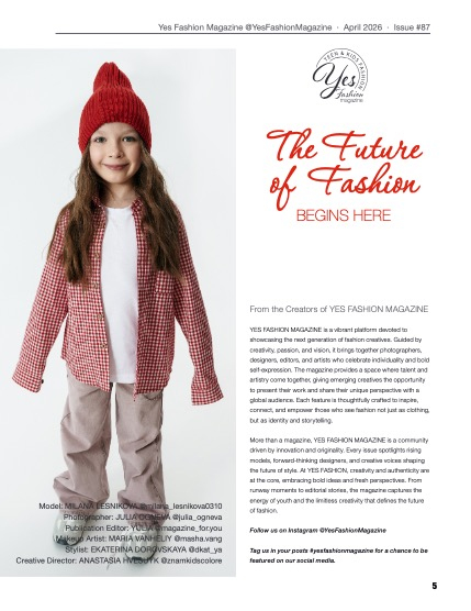 Yes Fashion Magazine, Issue #87, Kids & Teens Edition, April 2026, page 5