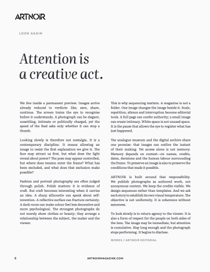ARTNOIR Issue 19, September 2026, page 6