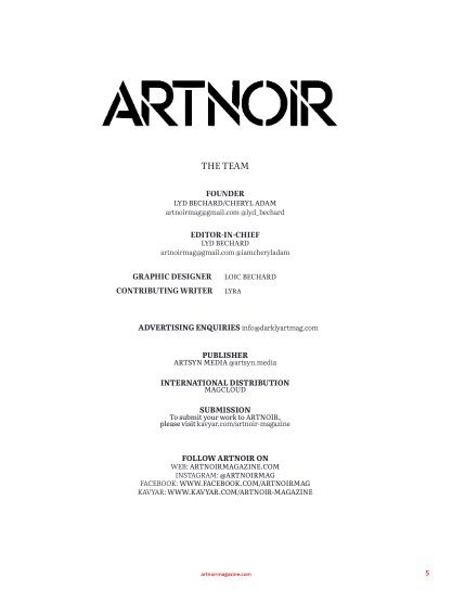 Артнуар, журнал. Октябрь 2026, выпуск 29 (ARTNOIR Issue 29 vol 2, October 2026), page 5