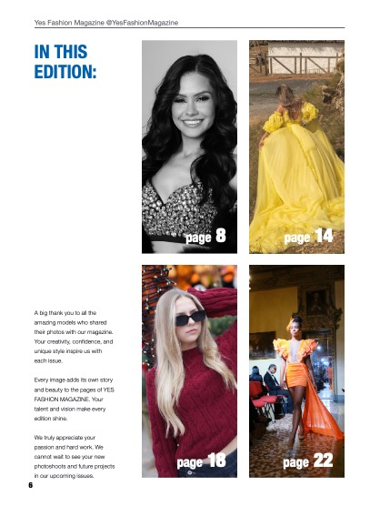 Yes Fashion Magazine, Issue #76, December 2025, page 6