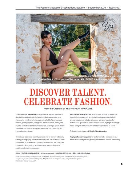 Йес Фэшн, журнал. Мода, сентябрь 2026, выпуск 107 (Yes Fashion Magazine, Issue #107, September 2026, Fashion Edition), page 5