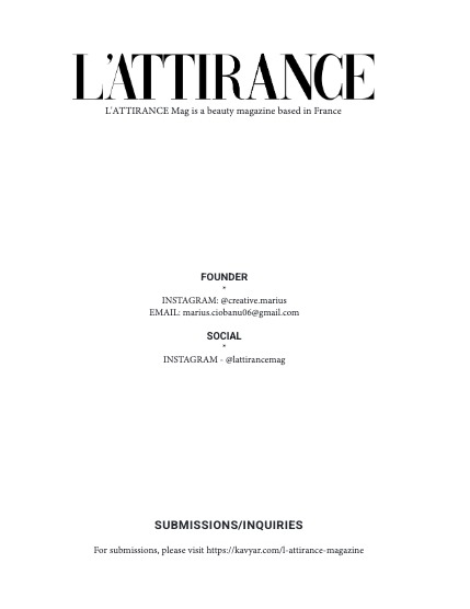 L'ATTIRANCE MAIN ISSUE 55 September 2026, page 2