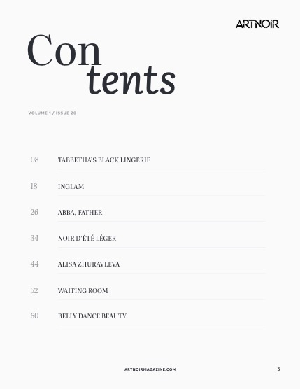 ARTNOIR Issue 20, September 2026, page 3