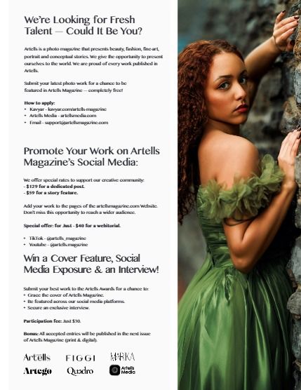 Артеллс, журнал. Портрет, август, выпуск 4236 (ARTELLS MAGAZINE - PORTRAIT AUGUST (Vol 4236)), page 3