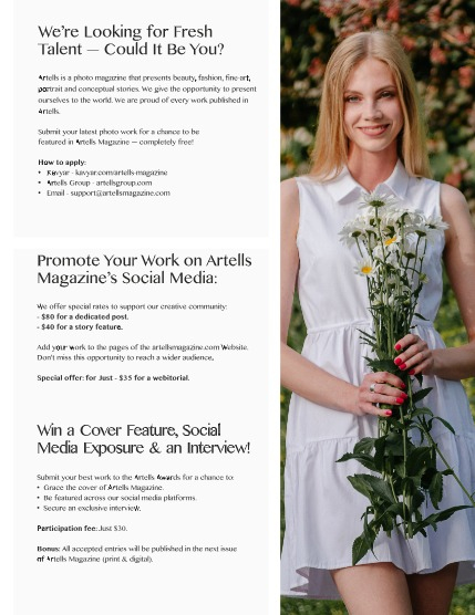 ARTELLS MAGAZINE - PORTRAIT JULY (Vol 3421), page 3