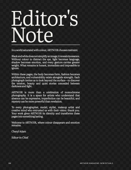 ARTNOIR Issue #10 August 2026, page 6