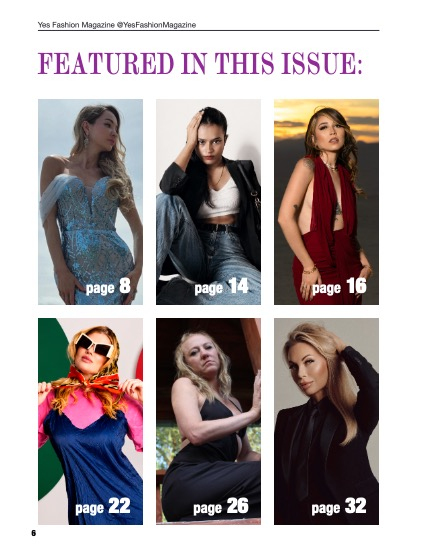 Yes Fashion Magazine, Issue #105, August 2026, Fashion Edition, page 6