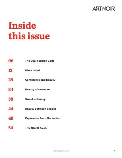 Артнуар, журнал. Октябрь 2026, выпуск 28 (ARTNOIR Issue 28 vol 2, October 2026), page 5