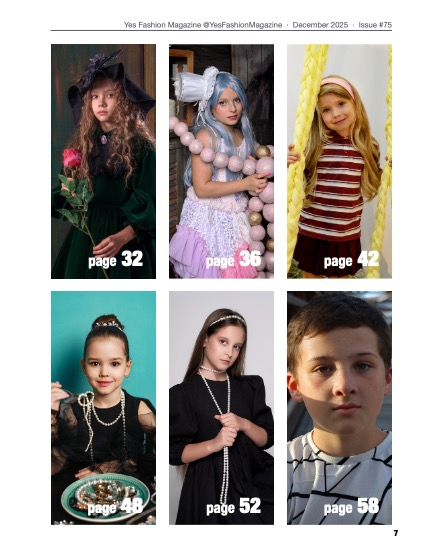 Yes Fashion Magazine, Issue #75, December 2025, page 7