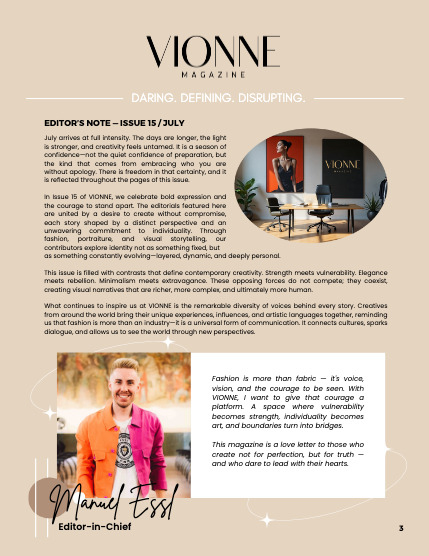 VIONNE Magazine - ISSUE #15 - JULY, page 3